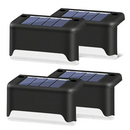 Lâmpadas solares de LED para escadas, conjunto de 4 unidades, luz ambiente externa preta, produtos Baumaty para iluminação ao ar livre.