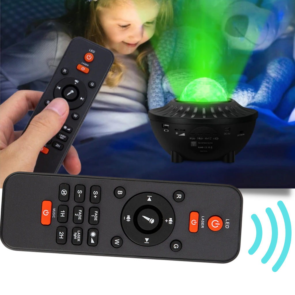 Projetor de céu estrelado da Aetomce, luz de projeção com controle remoto e timer para ambiente relaxante.
