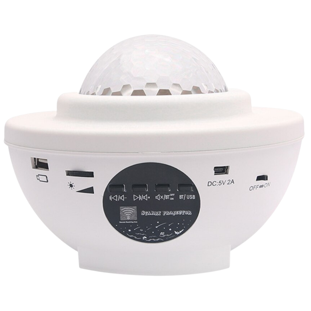Projetor de céu estrelado Aetomce, luminária de ambiente branca que projeta estrelas no teto e cria efeito de céu noturno.