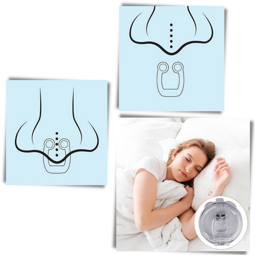 Dispositivo nasal anti-ronflement Supremaimer, com design ergonômico para ajudar a reduzir o ronco durante o sono.