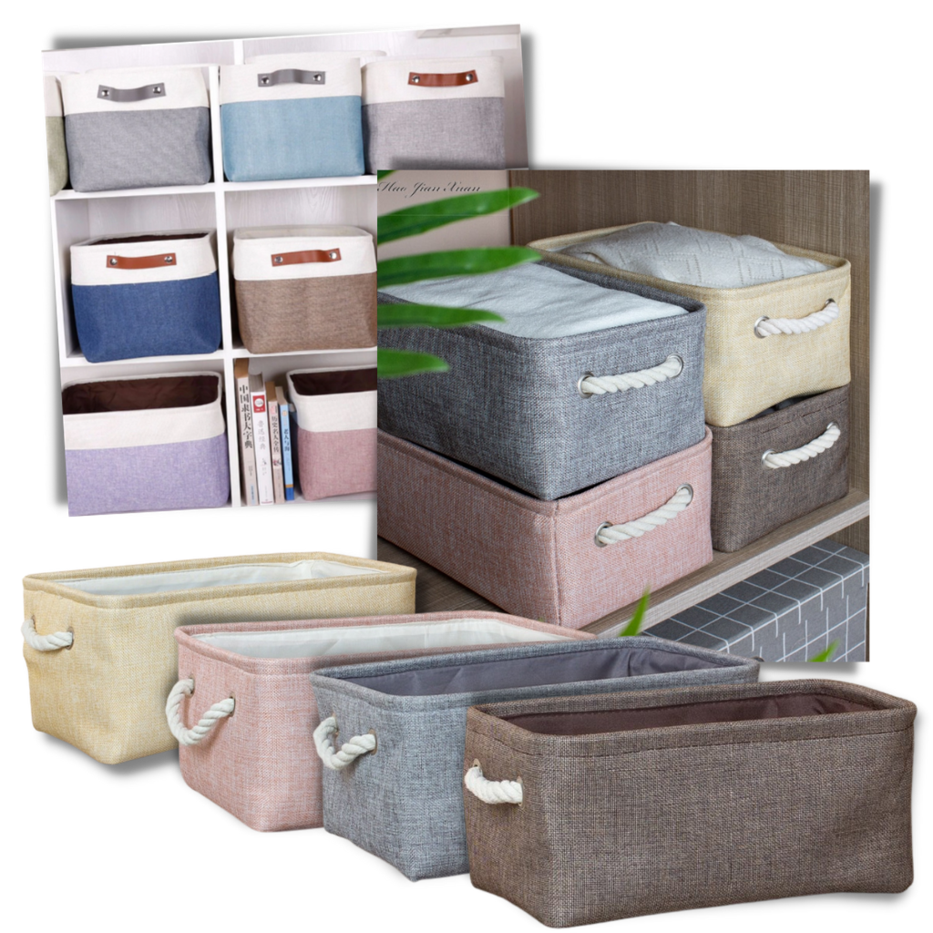 Cesto de roupa elegante Skylight com alças de corda, disponível em várias cores e designs, ideal para organização doméstica.