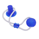 Bola com ventosa para cachorro da marca Manfiter, acessório de brinquedo para cães com ventosa azul.
