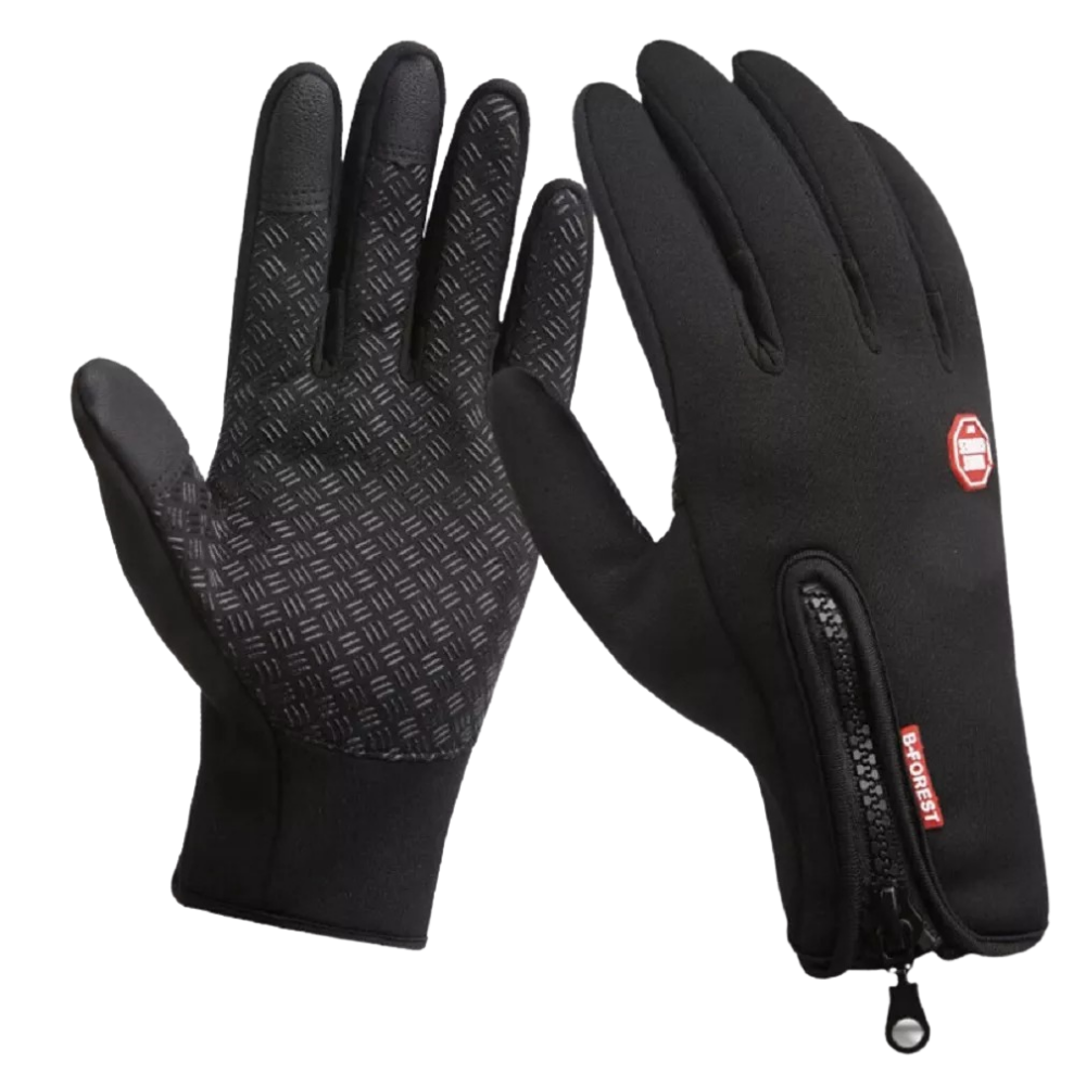 Luvas térmicas unissex da Sodial, de cor preta, feitas para proteger do frio com material quente e confortável.