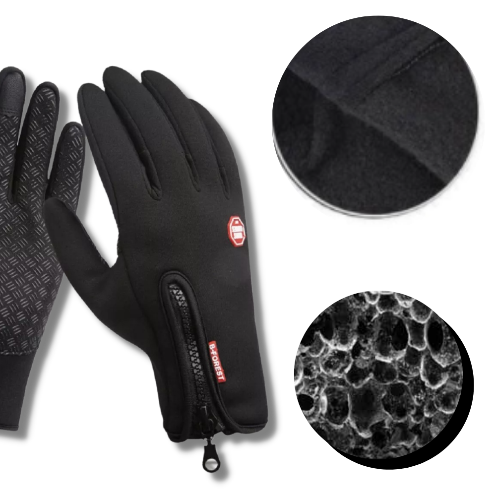 Gants térmicos unissex da Sodial feitos de material isolante, ideais para proteção contra frio extremo.