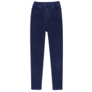 Jeggings térmicas de lã polar para mulheres da Plush, em azul, com tecido quente e confortável para o inverno.