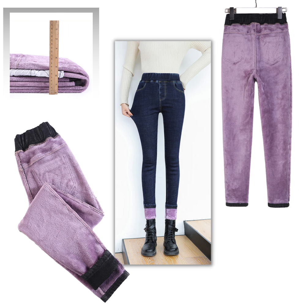 Leggings térmicos em lã polaire para mulheres da Plush, com tecido macio e confortável para o frio.
