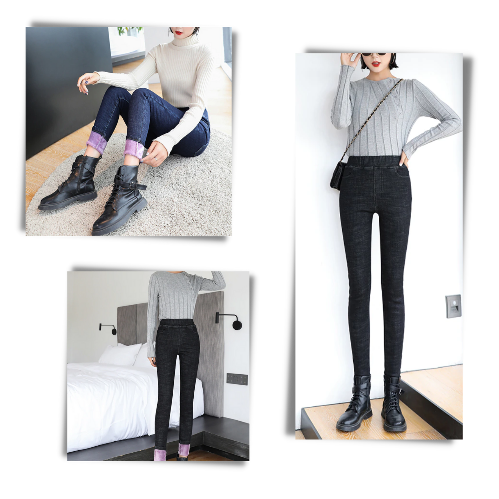 Legging térmica de lã polar para mulheres da Plush, modelo jegging, com acabamento confortável e estilo casual.
