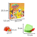 Imagem do jogo de atividade Tic Tac Langue da marca Notime, com peças coloridas e superfície de jogo em dimensões variadas.