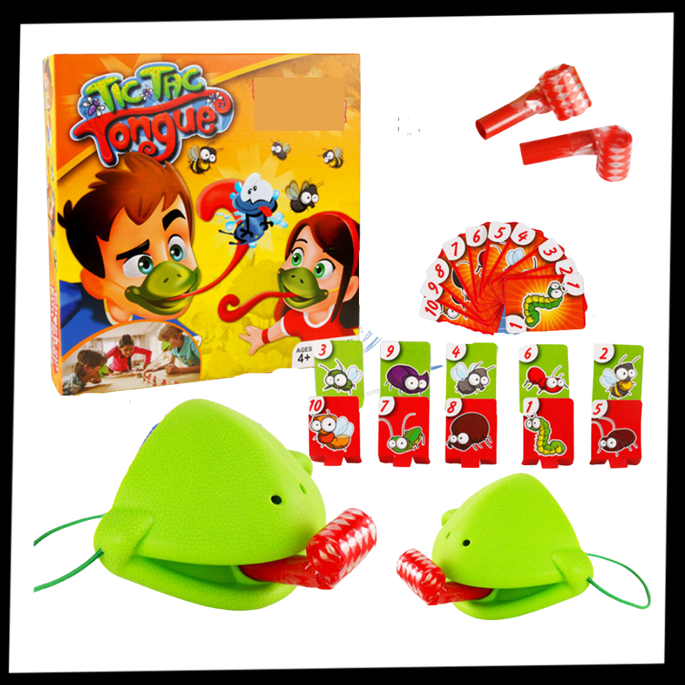 Jogo de Tic Tac Langue da marca Notime, brinquedo de atividade com peças coloridas para diversão interativa.