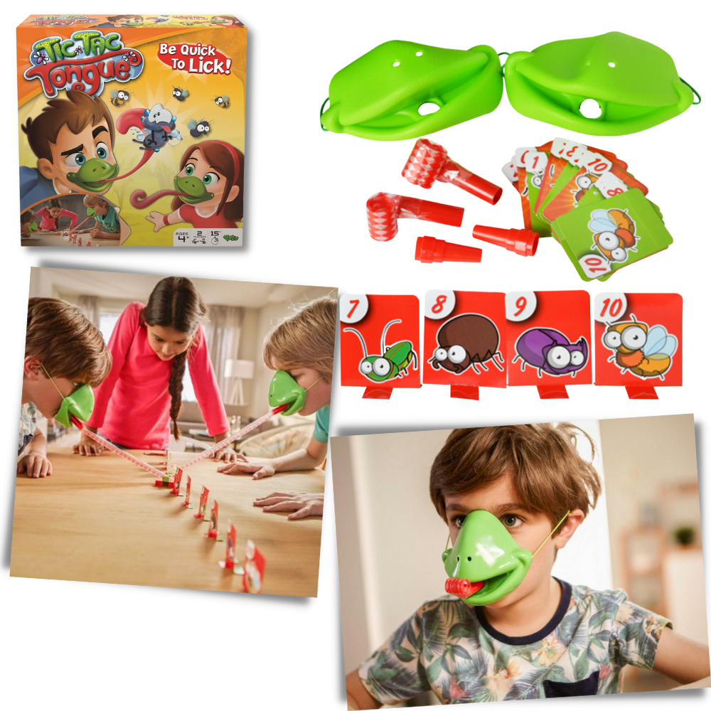 Imagem de um jogo de atividade Tic Tac Langue da marca Notime, com peças coloridas e elementos para diversão interativa.