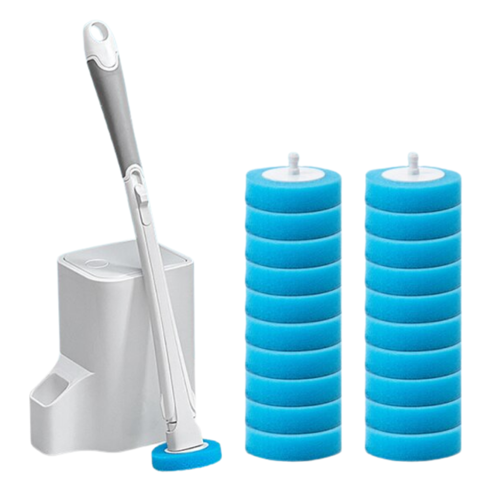 Conjunto de brosses de toilettes jetáveis Ostrifin com porta-brossa, design compacto e higienico para limpeza de banheiro
