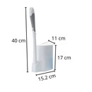 Conjunto de brosses de toilettes jetáveis Ostrifin com porta-brossa, visualização da dimensão do produto.