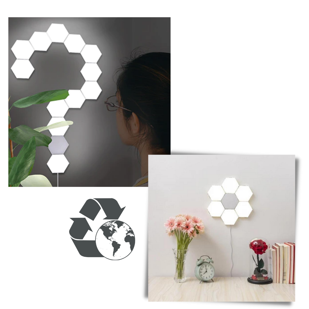 Conjunto de 3 luminárias modulares tactis da marca Gldzi, com design compacto e controle por toque.