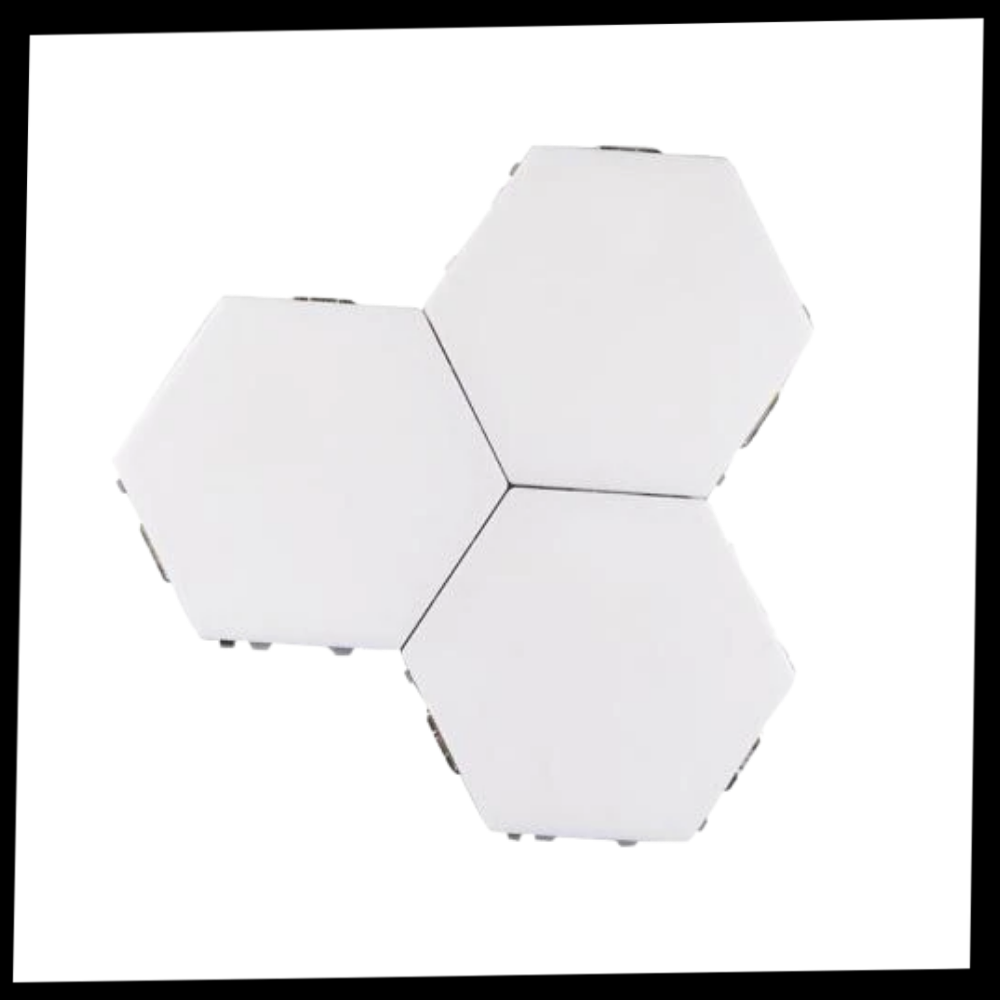 Conjunto de 3 luminárias modulares Gldzi com controle sensível ao toque, iluminando ambientes com luz moderna e prática.