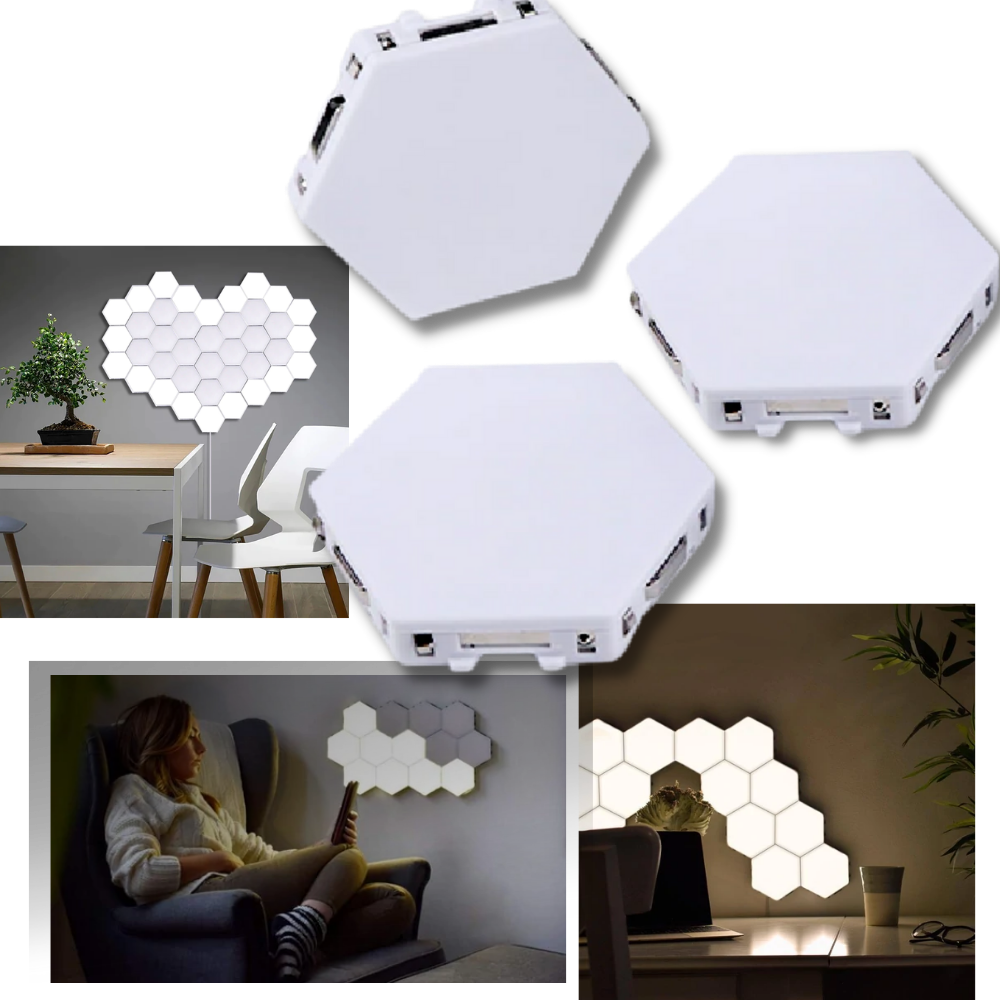 Conjunto de 3 luminárias modulares Gldzi com controle tátil, iluminação moderna para ambientes internos.