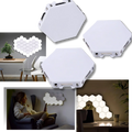 Conjunto de 3 luminárias modulares Gldzi com controle tátil, iluminação moderna para ambientes internos.