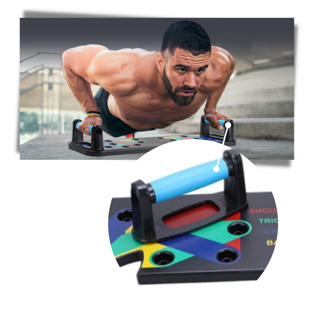 Tapete de treino 9 em 1 da Buena Salud, equipamento de fitness com almofadas para exercícios de treinamento físico.