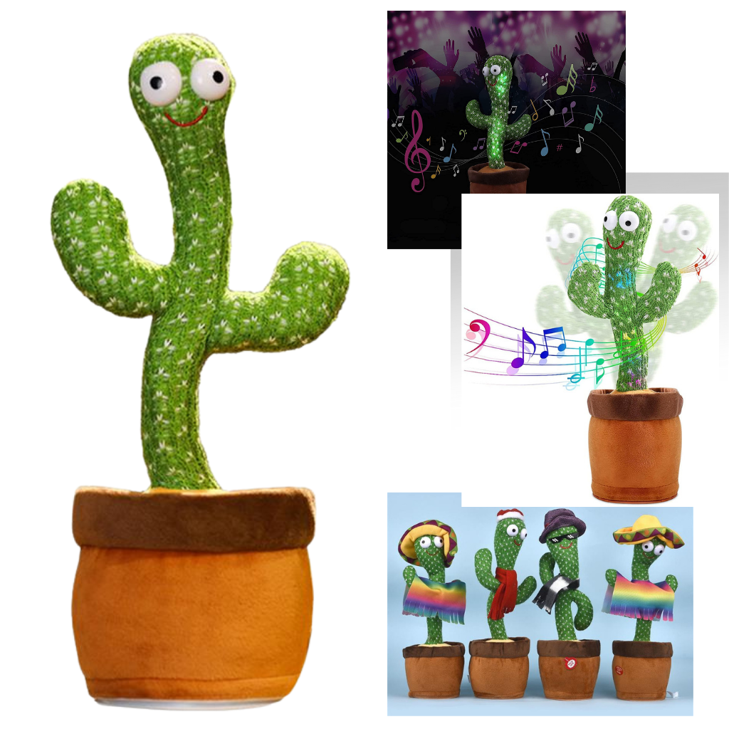 Cacto dançante da Eastjing, brinquedo falante com cores vibrantes e design divertido para crianças.