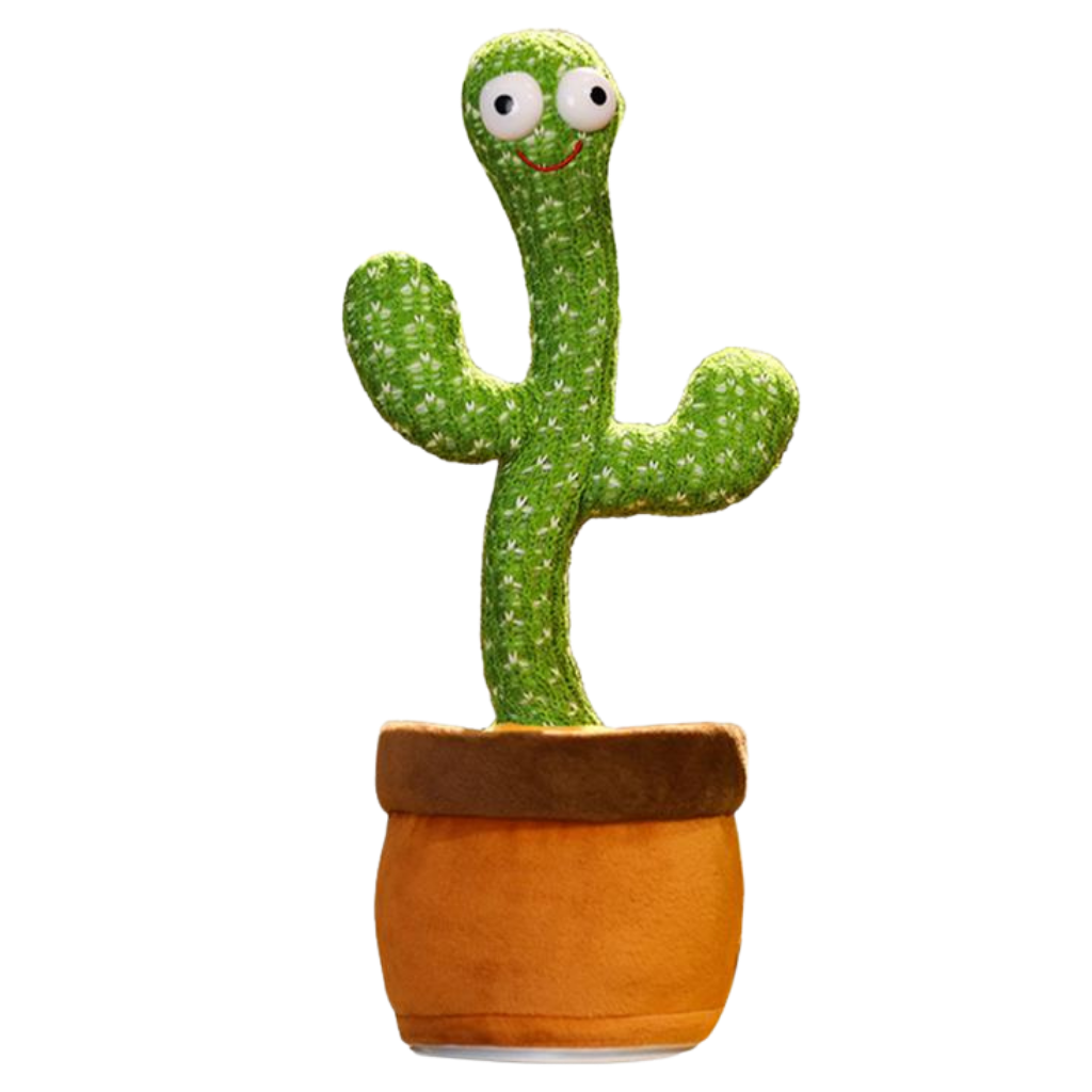 Cacto dançante da marca Oranga Inc, brinquedo divertido com design de cacto falando e cores vibrantes.