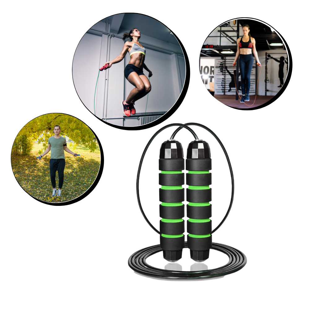 Corda de pular sem emaranhamento da Pakainn com manetes de espuma antiderrapantes, ideal para exercícios cardiovasculares.