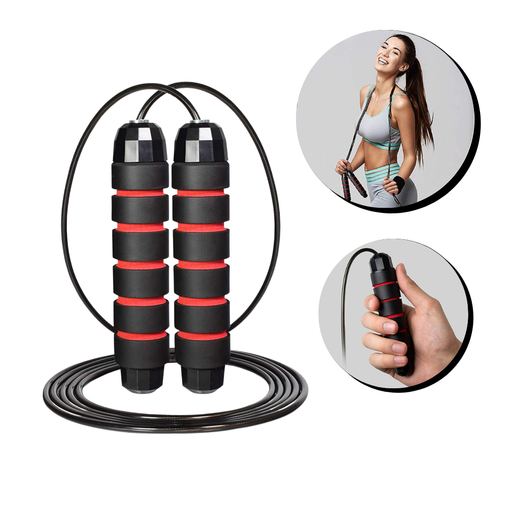 Corda de pular sem enroscar da marca Pakainn para exercícios de cardio, ideal para treinos em casa e fitness.