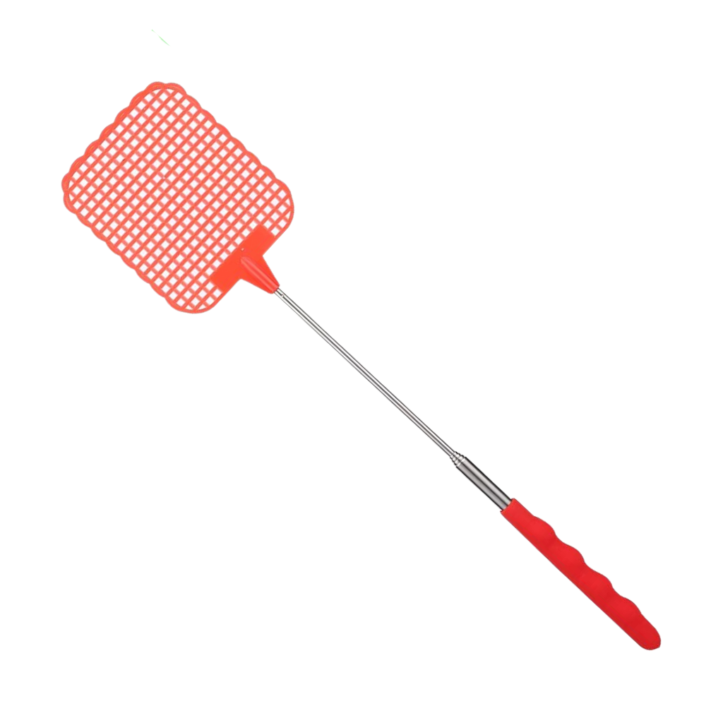 Répulsor de insetos Eastjing, tapete de mosca telescópico de aço inoxidável vermelho para desinsetização manual.