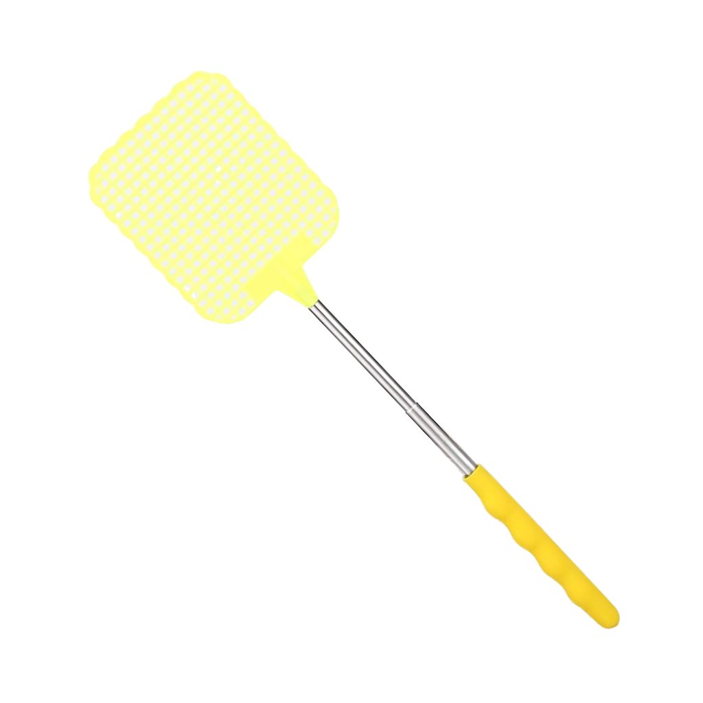 Moscavote telescópico Eastjing de aço inoxidável amarelo, ferramenta portátil para desinsetização de moscas.
