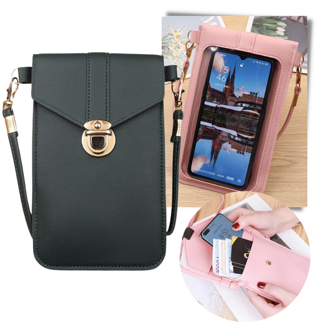 Bolsa transversal Eastjing para telefone com tela sensível ao toque, saco de mão compacto e prático com bolso para smartphone.