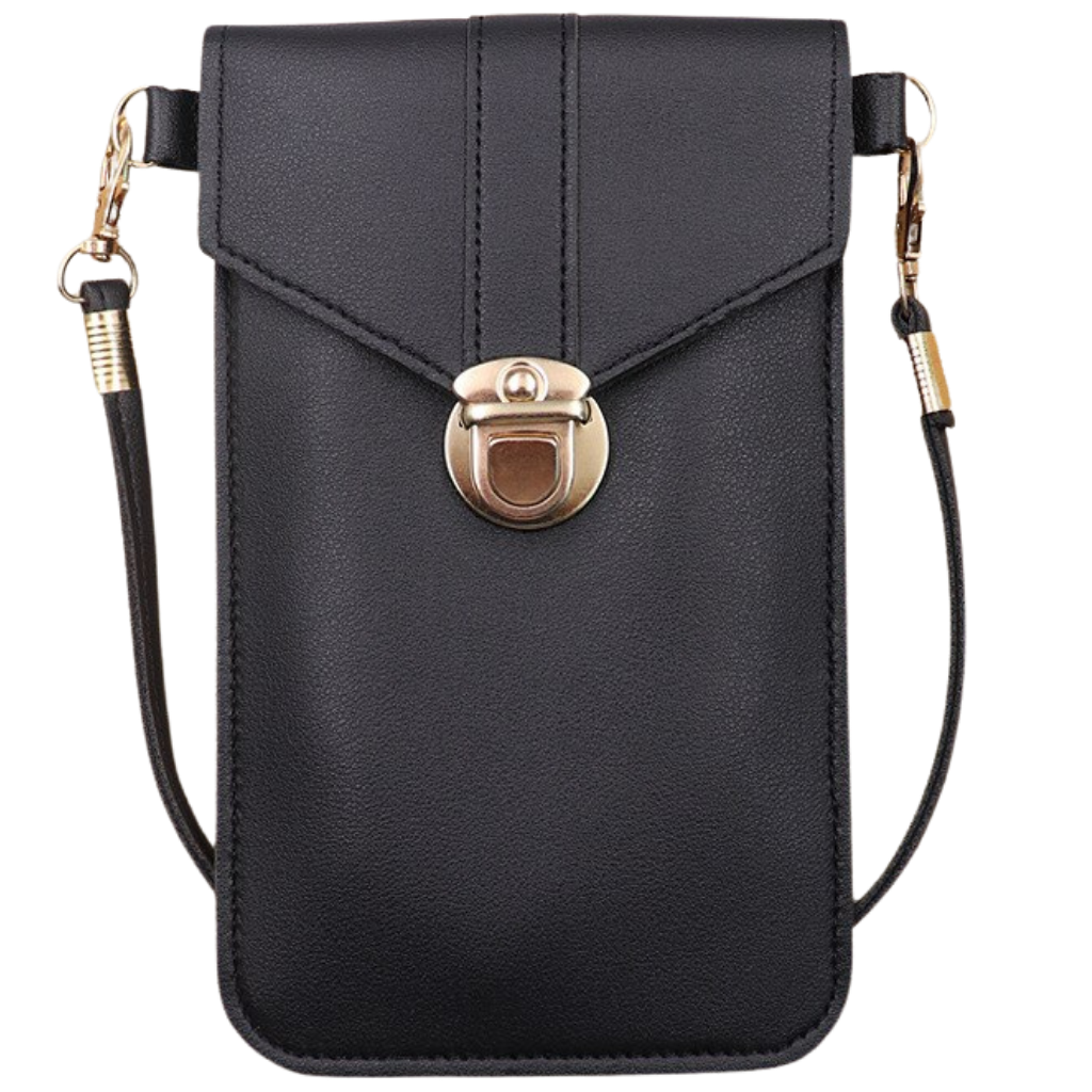 Bolsa transversal preta da Eastjing para telefone com tela sensível ao toque, feita de material resistente e prática para uso diário.