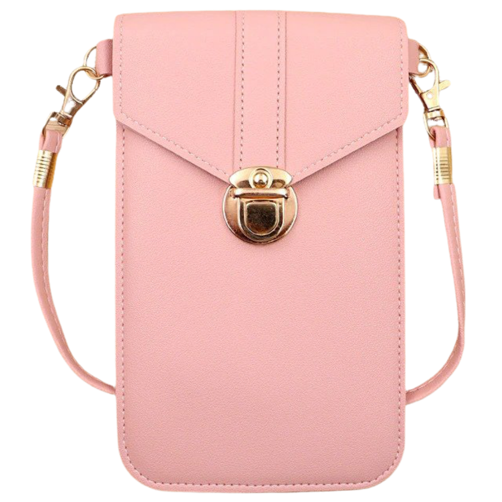 Bolsa transversal para telefone com tela sensível ao toque da Eastjing, na cor rosa, com compartimento para smartphone.