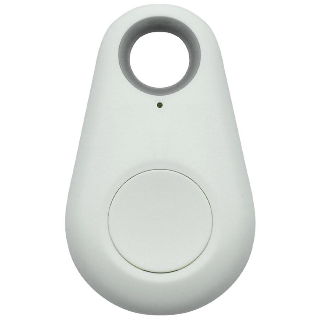 Dispositivo de rastreamento GPS Bluetooth branco para cães e gatos, da marca Imountek, com foco em segurança animal.