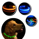Colar luminoso para animais de estimação da Hqzy com luz LED recarregável por USB e três modos de piscar.