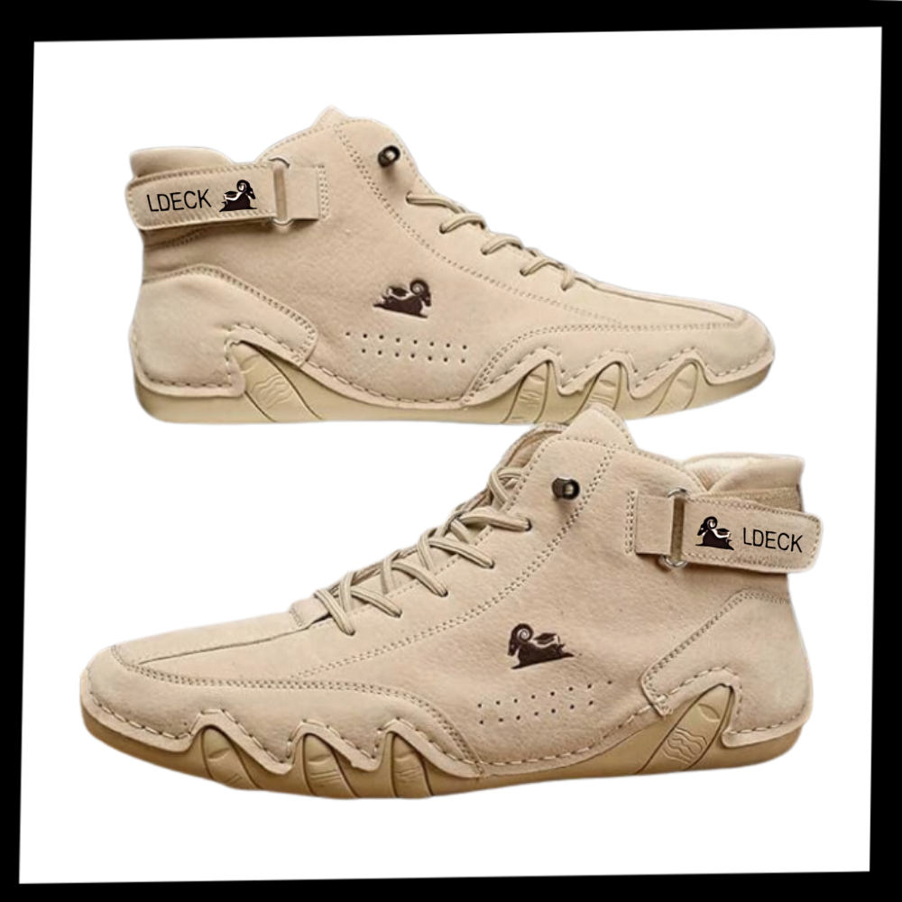 Tênis de couro sintético Zizocwa, confortável, com design moderno e detalhes em suede na embalagem.