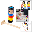 Boneco mágico de madeira inquebrável da Eastjing, brinquedo para crianças com figura de homem em madeira natural.