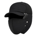 Chapéu unissex Dadaria corta-vento para proteção de orelhas e rosto, em preto, ideal para clima frio e ventoso.