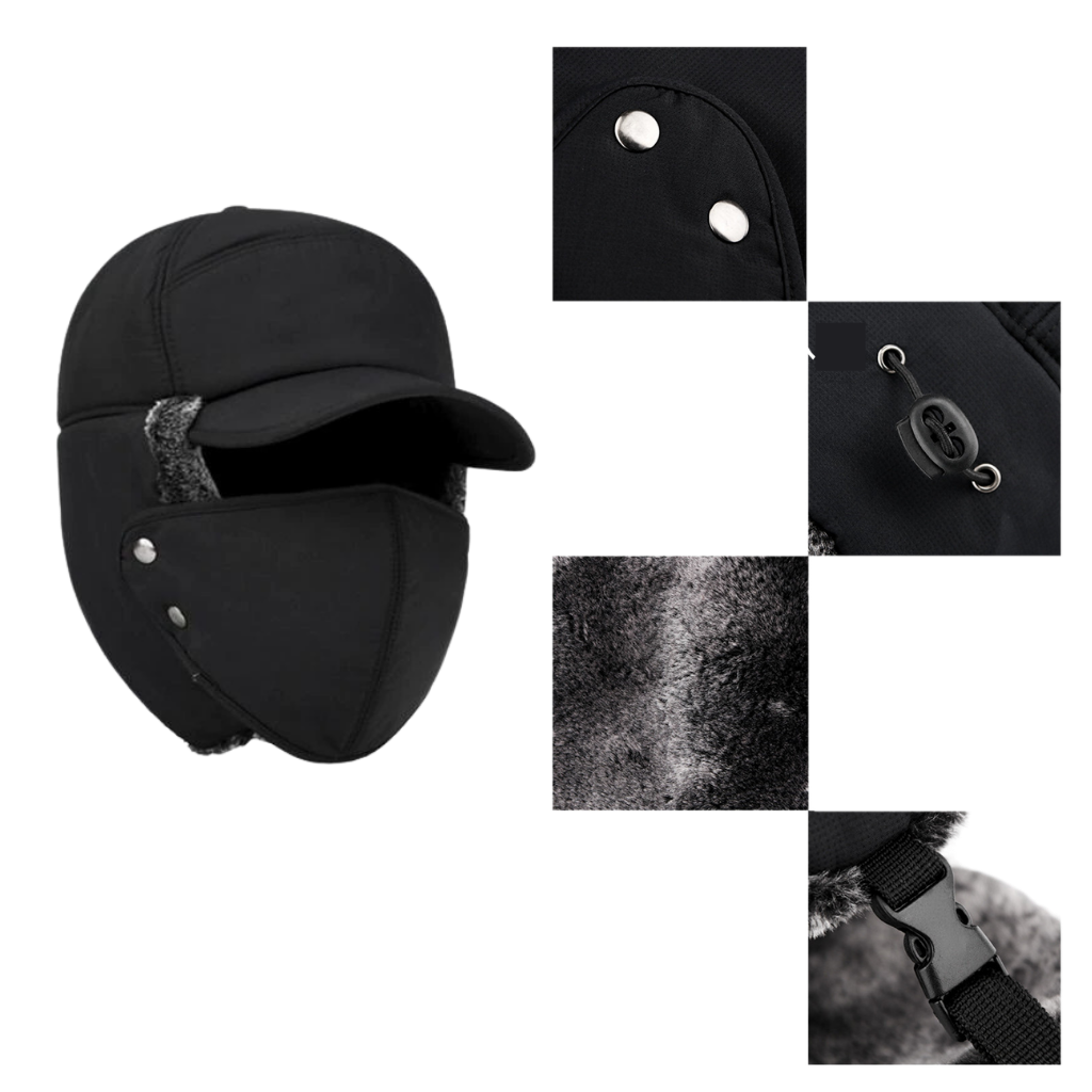 Chapéu unissex corta-vento para proteção de ouvidos e rosto, feito de material de alta qualidade, marca Dadaria.