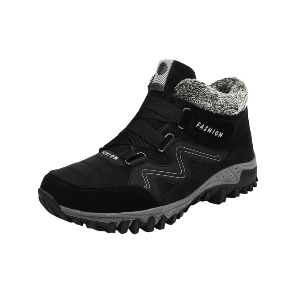 Bottes de hiver en cuir noir de la marque Byte Legend, chaussures chaudes et élégantes pour la saison froide.