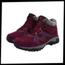Bottes de inverno en cuir Byte Legend, chaussons chauds et élégants pour femmes, vues de face avec détails en cuir noir.