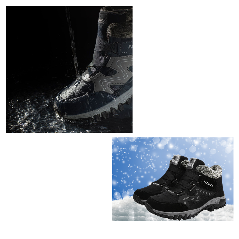 Bottes de hiver en cuir imperméáveis Byte Legend, chaussettes épaisses visibles, style chaud et élégant pour l'hiver.
