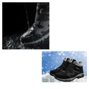 Bottes de hiver en cuir imperméáveis Byte Legend, chaussettes épaisses visibles, style chaud et élégant pour l'hiver.