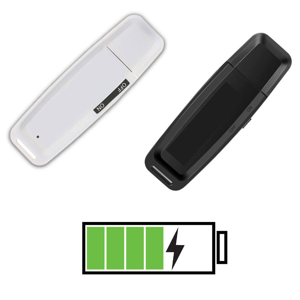 Gravador de voz USB da marca Generic com bateria, dispositivo portátil para gravação de áudio.