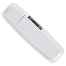 Gravador de voz USB branco da marca Generic, dispositivo portátil para gravações de áudio com tela e botões de controle.