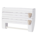 Suporte de parede 4 em 1 para filme plástico, papel toalha e outros utensílios de cozinha, na cor branca, marca Xiaoluokaixin