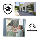 Filme refletivo para janelas da marca Popvcly, proteção contra olhares e reflexão UV em habillages de janela.