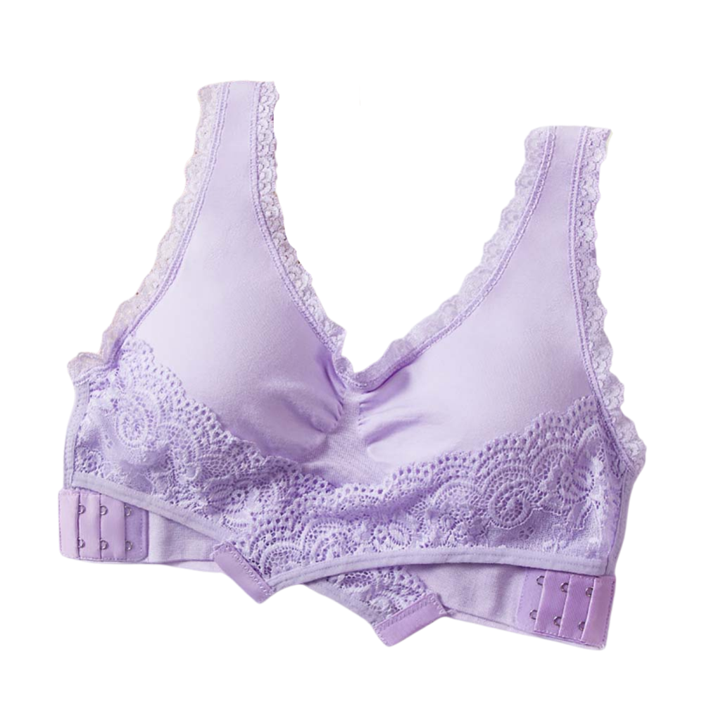 Soutien-gorge push-up sem costura e sem fio da Bali, cor roxa, com design confortável e modelagem que realça o busto.