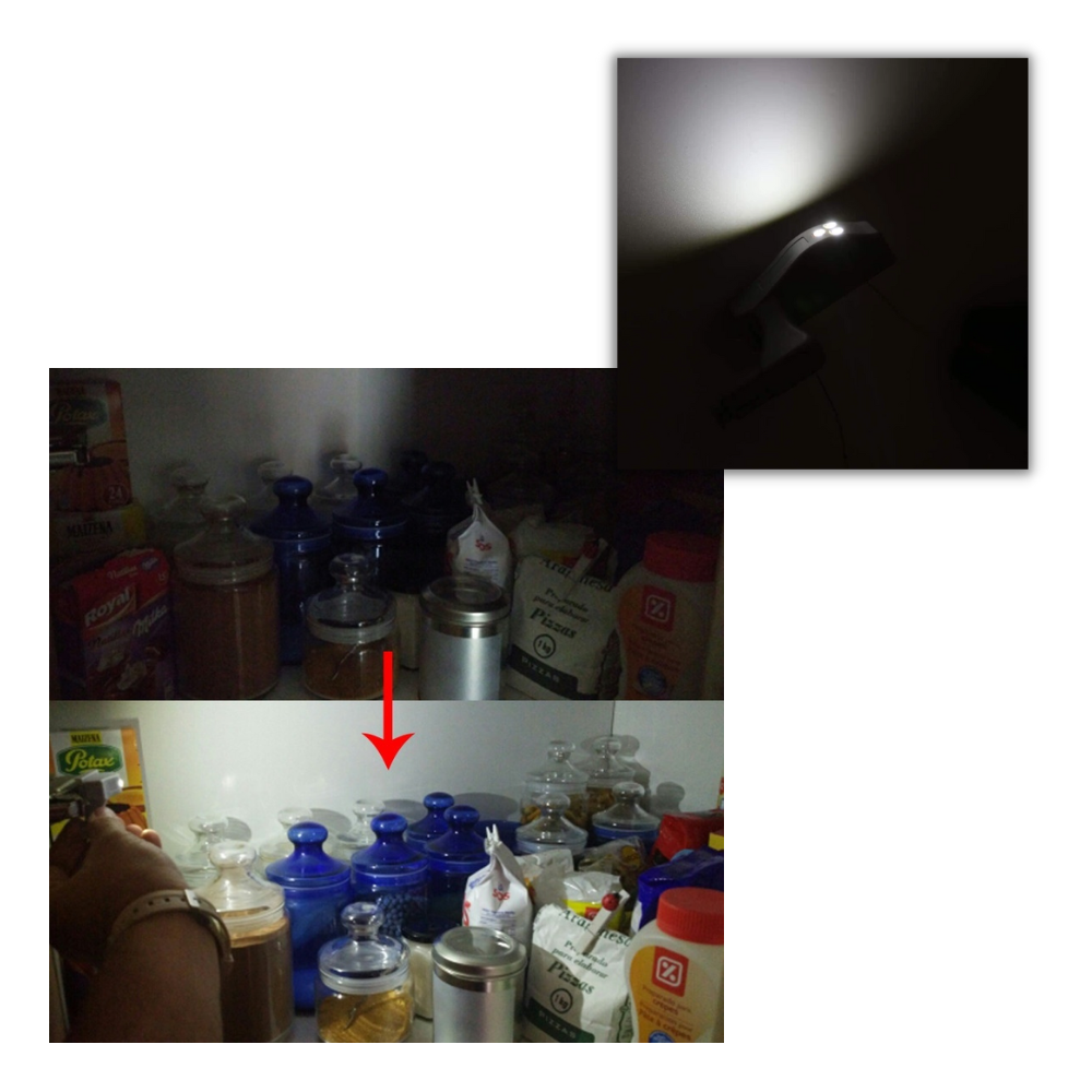 Conjunto de 3 luminárias LED para dobradiças Eastjing, luzes eficientes para armários e móveis com iluminação suave.