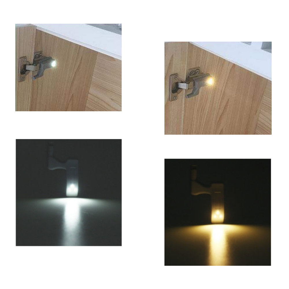 Conjunto de 3 luminárias LED para dobradiças Eastjing, luzes discretas para armários e móveis com iluminação eficiente