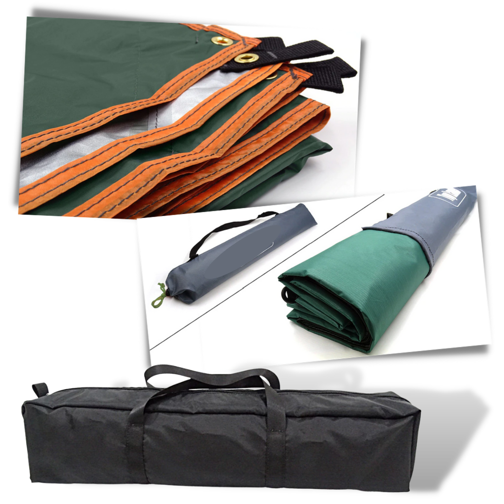 Kit de Bâche de Camping impermeável Abcelit, leve e portátil, ideal para atividades de camping e trekking ao ar livre.