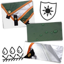 Kit de bache de camping impermeável da Abcelit, resistente à água, ideal para atividades de camping e caminhada ao ar livre.