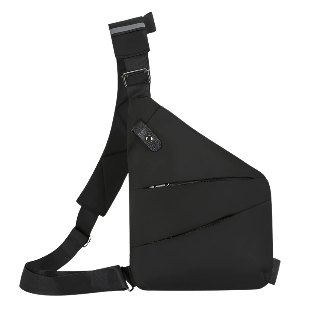 Sacoche à prova d'água da Eaoattm, saco de mão preto com bolso pessoal impermeável, ideal para proteção de objetos pessoais.